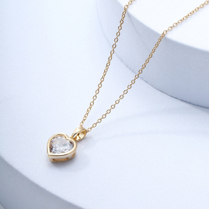 Heart Necklace Elegant Shining Beautiful Exquisite Delicate Daily Wear Copper Zircon Heart Pendant Clavicle Chain Dating Image 10