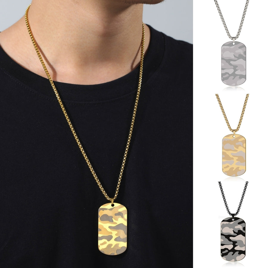 Men Necklace Hip Hop Camouflage Jewelry for Daily Wear Image 1