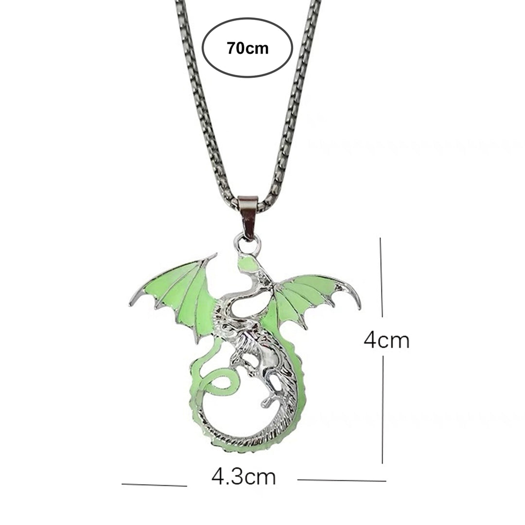 Men Necklace Flame Dragon Pendant Luminous Personality Oil Drop Process Neck Ornament Accessory Men Party Pendant Image 9