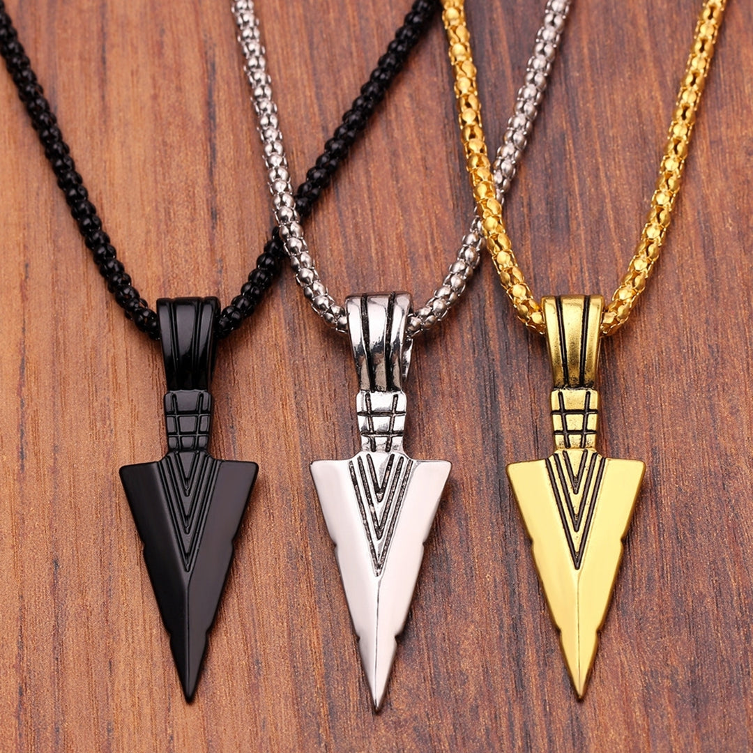 Men Necklace Stainless Steel Bone Chain Hip Hop Cool High Gloss Gift Fashion Jewelry Spearhead Pendant Sweater Necklace Image 1