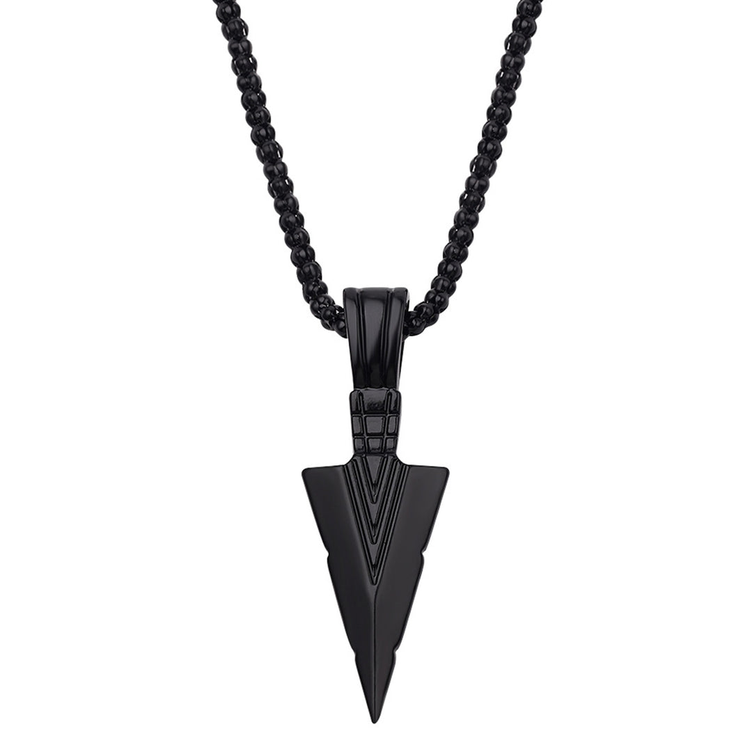 Men Necklace Stainless Steel Bone Chain Hip Hop Cool High Gloss Gift Fashion Jewelry Spearhead Pendant Sweater Necklace Image 2