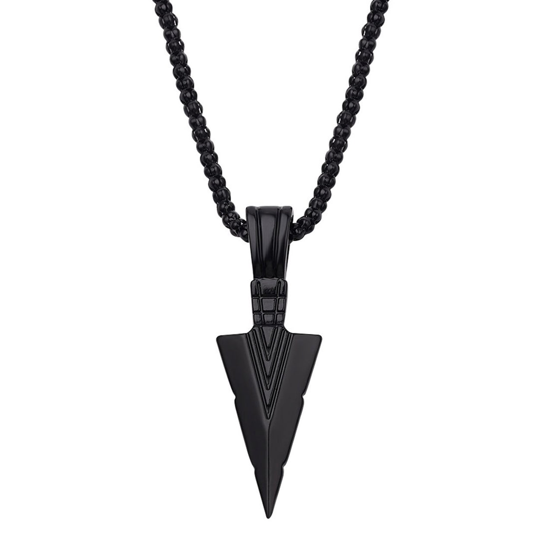 Men Necklace Stainless Steel Bone Chain Hip Hop Cool High Gloss Gift Fashion Jewelry Spearhead Pendant Sweater Necklace Image 1