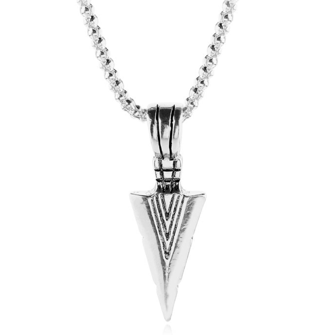 Men Necklace Stainless Steel Bone Chain Hip Hop Cool High Gloss Gift Fashion Jewelry Spearhead Pendant Sweater Necklace Image 3