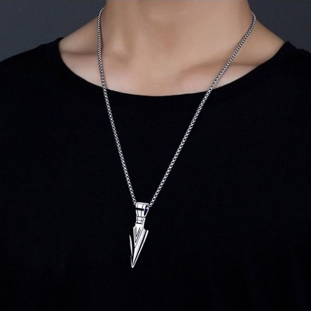 Men Necklace Stainless Steel Bone Chain Hip Hop Cool High Gloss Gift Fashion Jewelry Spearhead Pendant Sweater Necklace Image 6