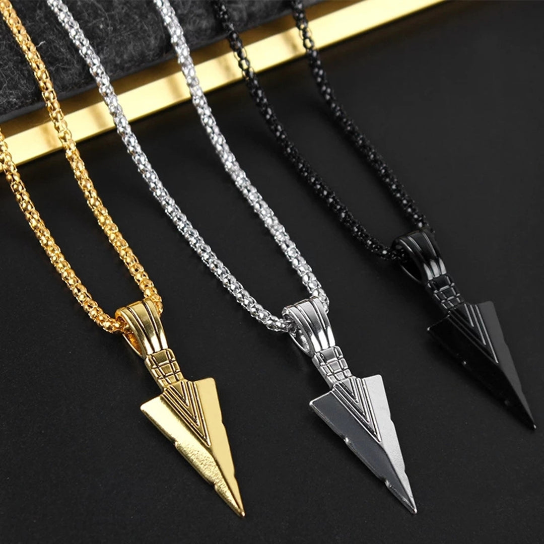 Men Necklace Stainless Steel Bone Chain Hip Hop Cool High Gloss Gift Fashion Jewelry Spearhead Pendant Sweater Necklace Image 7