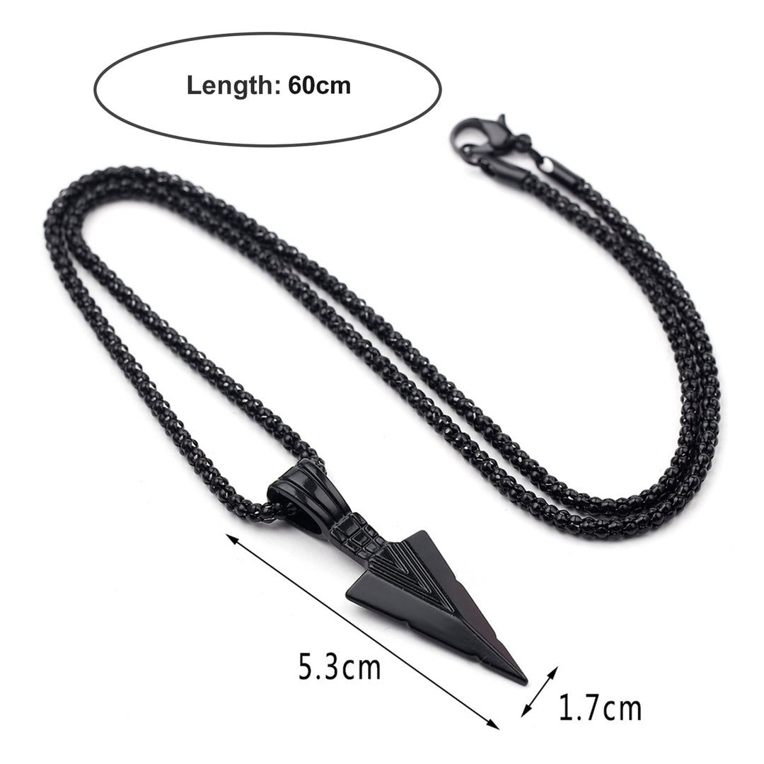 Men Necklace Stainless Steel Bone Chain Hip Hop Cool High Gloss Gift Fashion Jewelry Spearhead Pendant Sweater Necklace Image 8