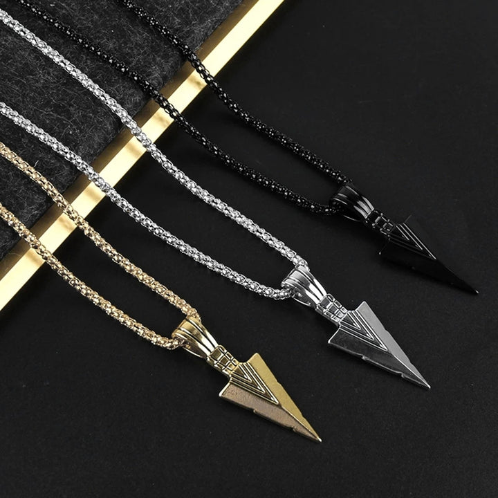 Men Necklace Stainless Steel Bone Chain Hip Hop Cool High Gloss Gift Fashion Jewelry Spearhead Pendant Sweater Necklace Image 11