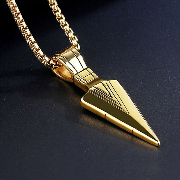 Men Necklace Stainless Steel Bone Chain Hip Hop Cool High Gloss Gift Fashion Jewelry Spearhead Pendant Sweater Necklace Image 12