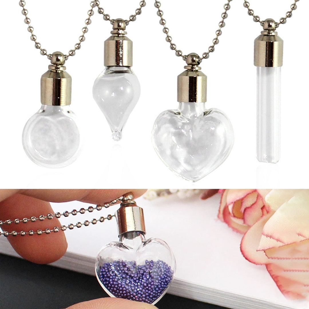 DIY Necklace Clear Openable Refillable Leakproof Smooth Decorative Gift Men Women Glass Bottle Pendant Necklace Jewelry Image 1