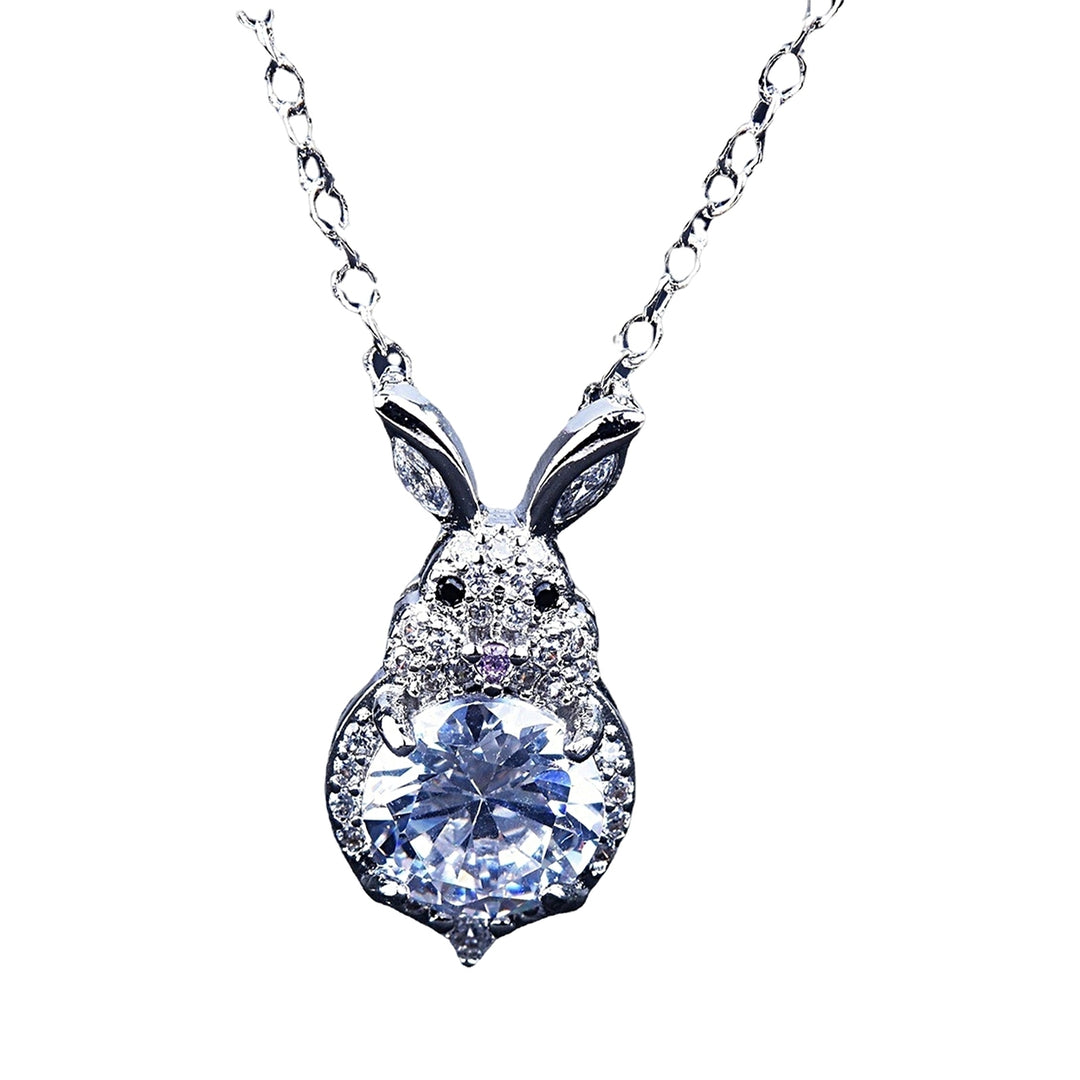 Fashion Necklace Fine Workmanship Elegant Beautiful Exquisite Delicate Decoration Copper Rabbit Rhinestone Women Image 3