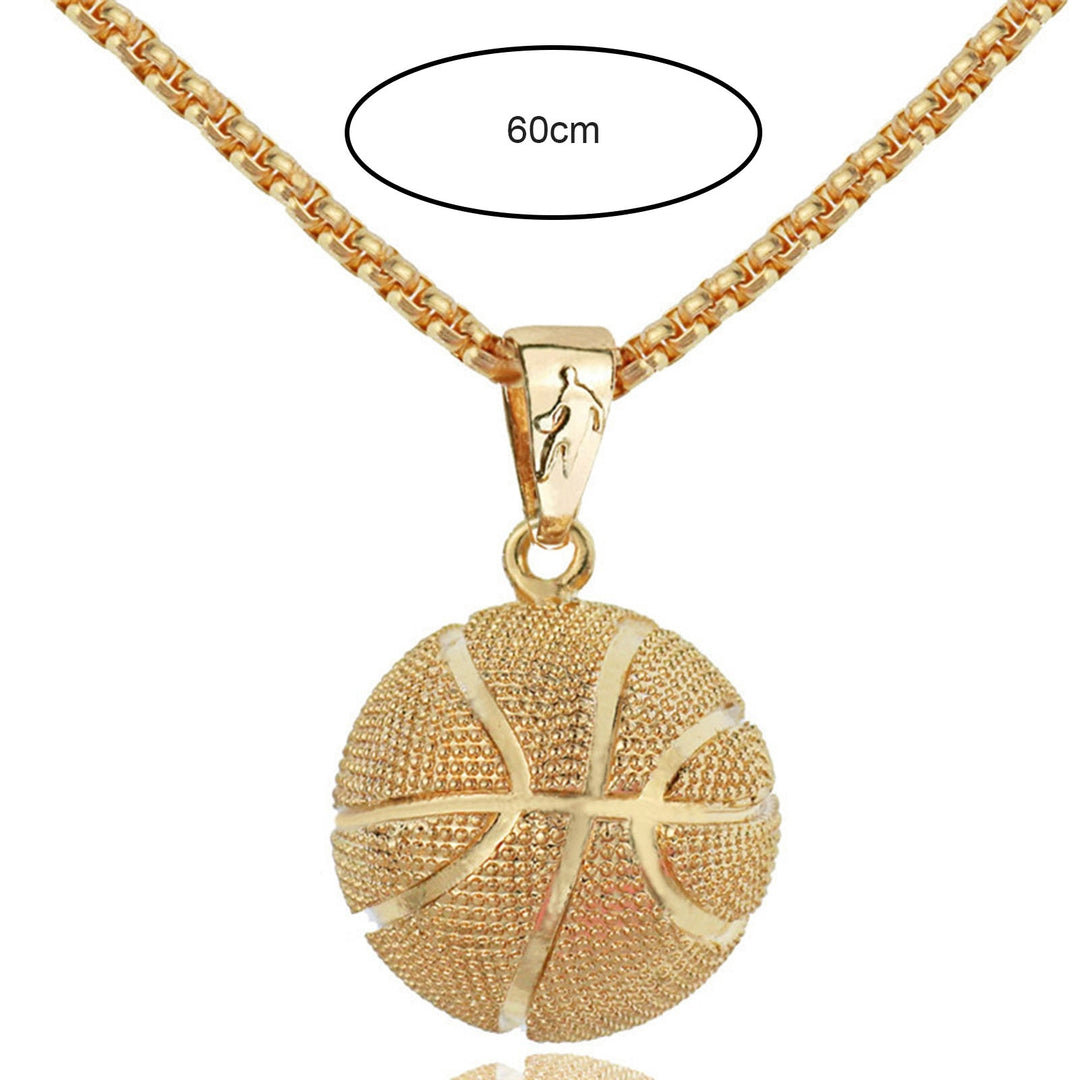 Men Necklace Geometric Round Hollow Ball Memorial Electroplating Dress Up Stainless Steel Male Basketball Pendant Image 7