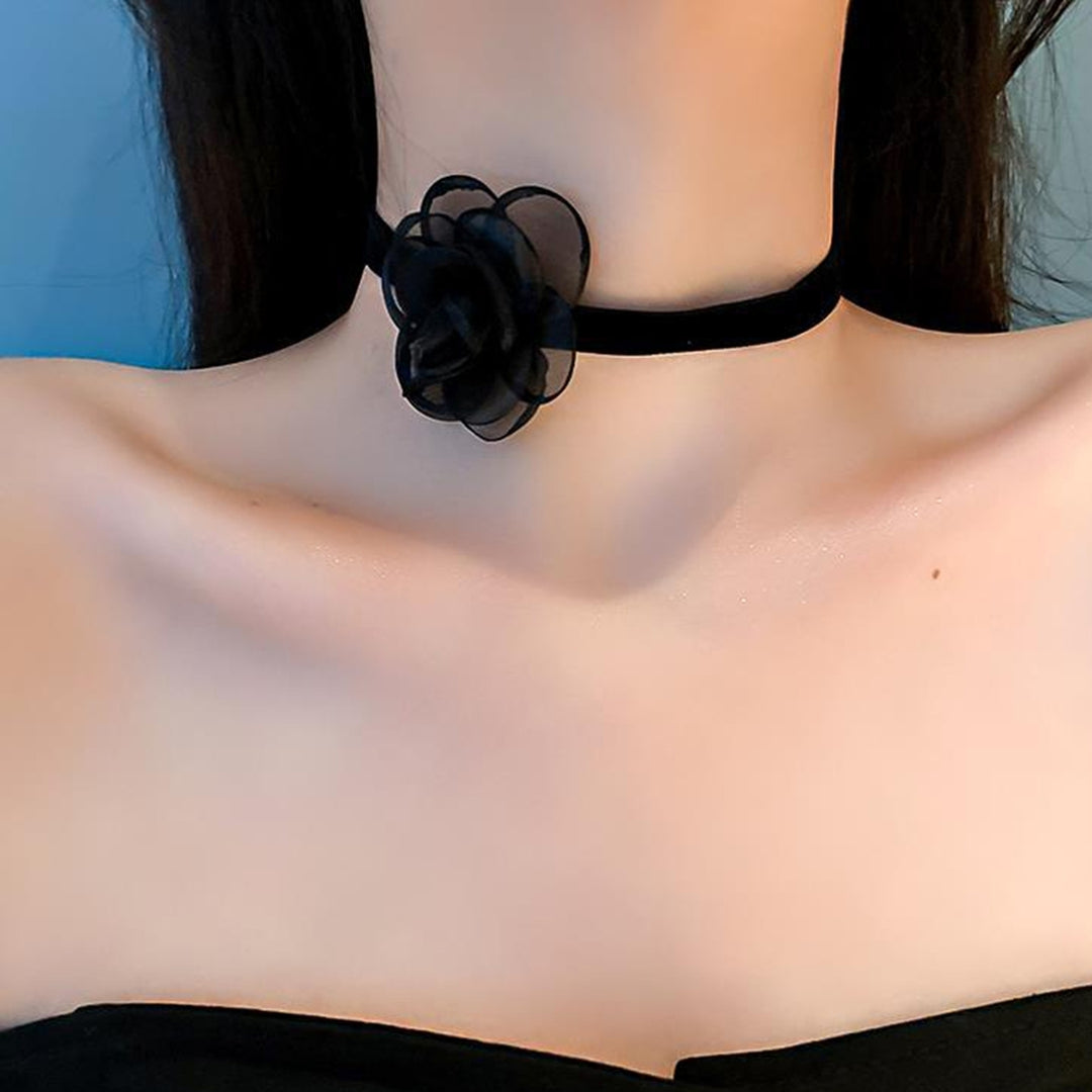 Ribbon Choker Adjustable Lobster Necklace for Women Image 11