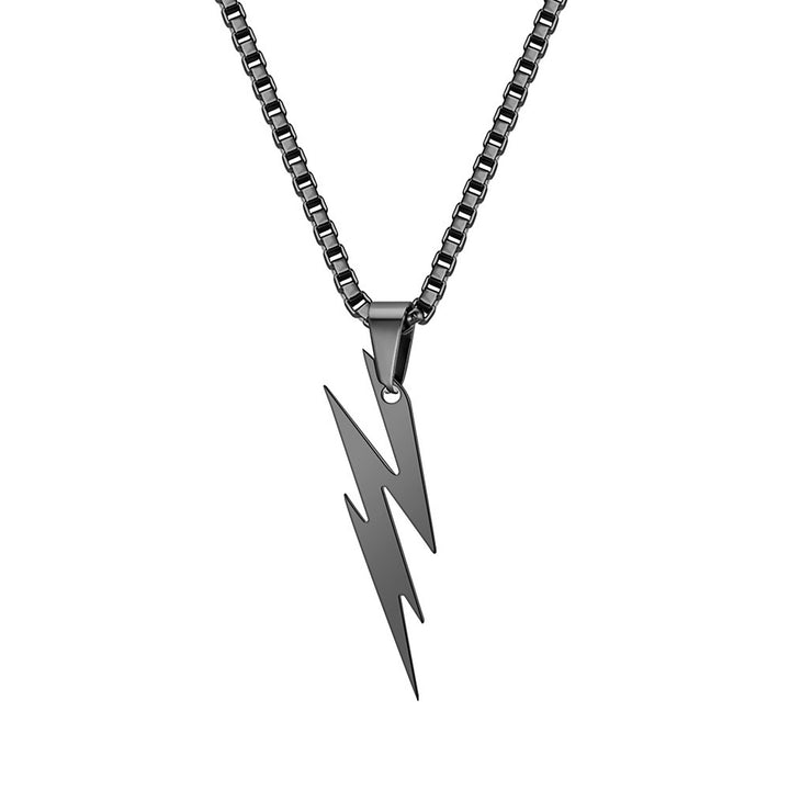 Men Pendant Necklace Unisex Chain Solid Color Thunder Flash Shape Neck Decoration Hip Hop Style Geometric Men Necklace Image 4