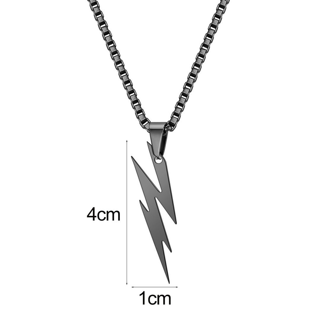 Men Pendant Necklace Unisex Chain Solid Color Thunder Flash Shape Neck Decoration Hip Hop Style Geometric Men Necklace Image 6