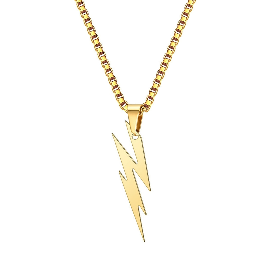 Men Pendant Necklace Unisex Chain Solid Color Thunder Flash Shape Neck Decoration Hip Hop Style Geometric Men Necklace Image 10