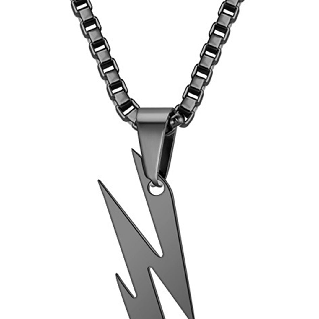 Men Pendant Necklace Unisex Chain Solid Color Thunder Flash Shape Neck Decoration Hip Hop Style Geometric Men Necklace Image 11