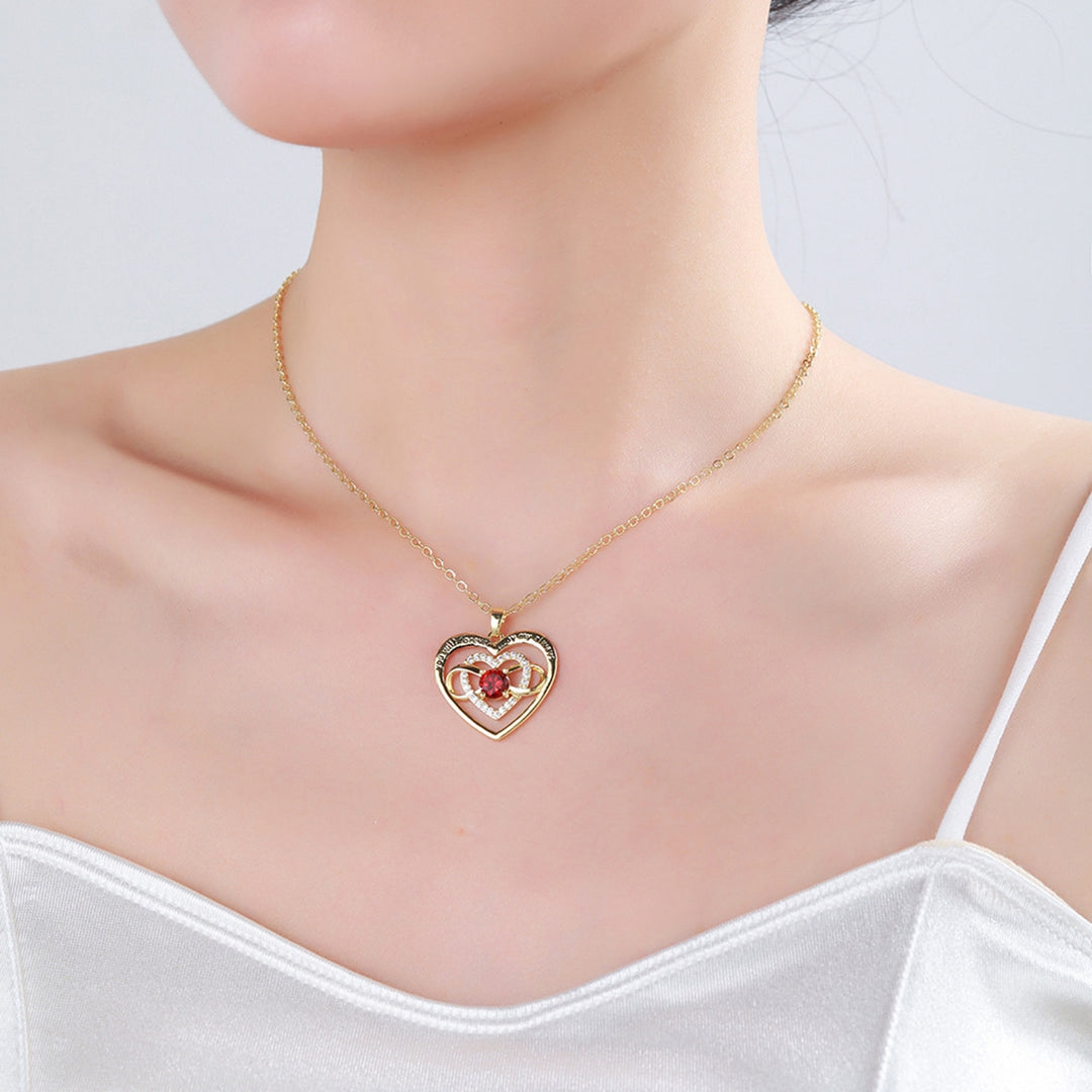 Women Necklace You Will Forever by My Always Love Heart Pendant  Rhinestone Embedded Ladies Necklace Fashion Jewelry Image 3