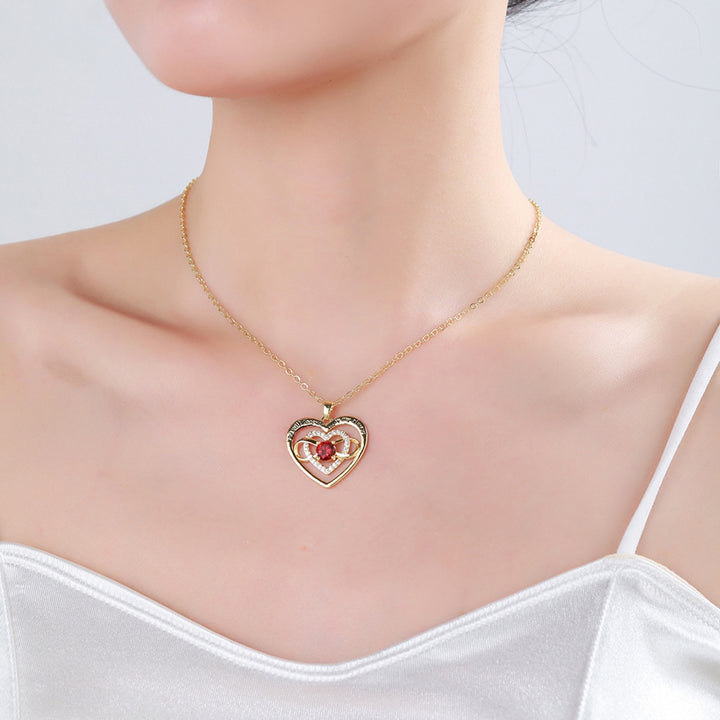 Women Necklace You Will Forever by My Always Love Heart Pendant  Rhinestone Embedded Ladies Necklace Fashion Jewelry Image 3