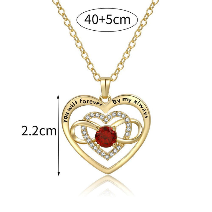 Women Necklace You Will Forever by My Always Love Heart Pendant  Rhinestone Embedded Ladies Necklace Fashion Jewelry Image 6