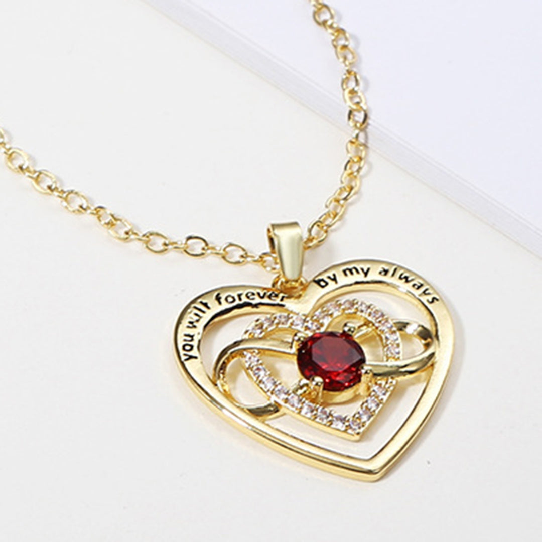 Women Necklace You Will Forever by My Always Love Heart Pendant  Rhinestone Embedded Ladies Necklace Fashion Jewelry Image 8