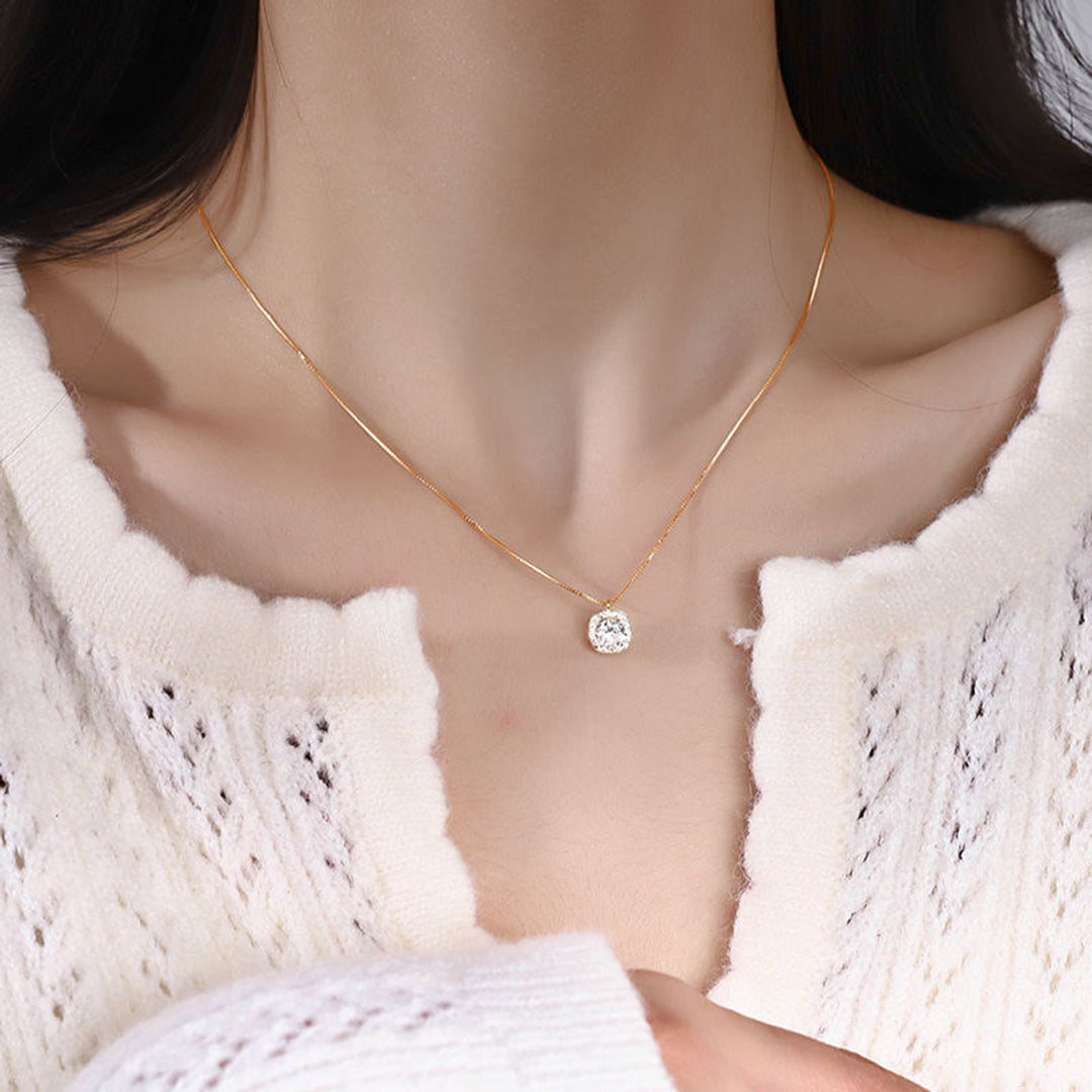 Women Necklace Square Necklace Jewelry Accessory Image 4