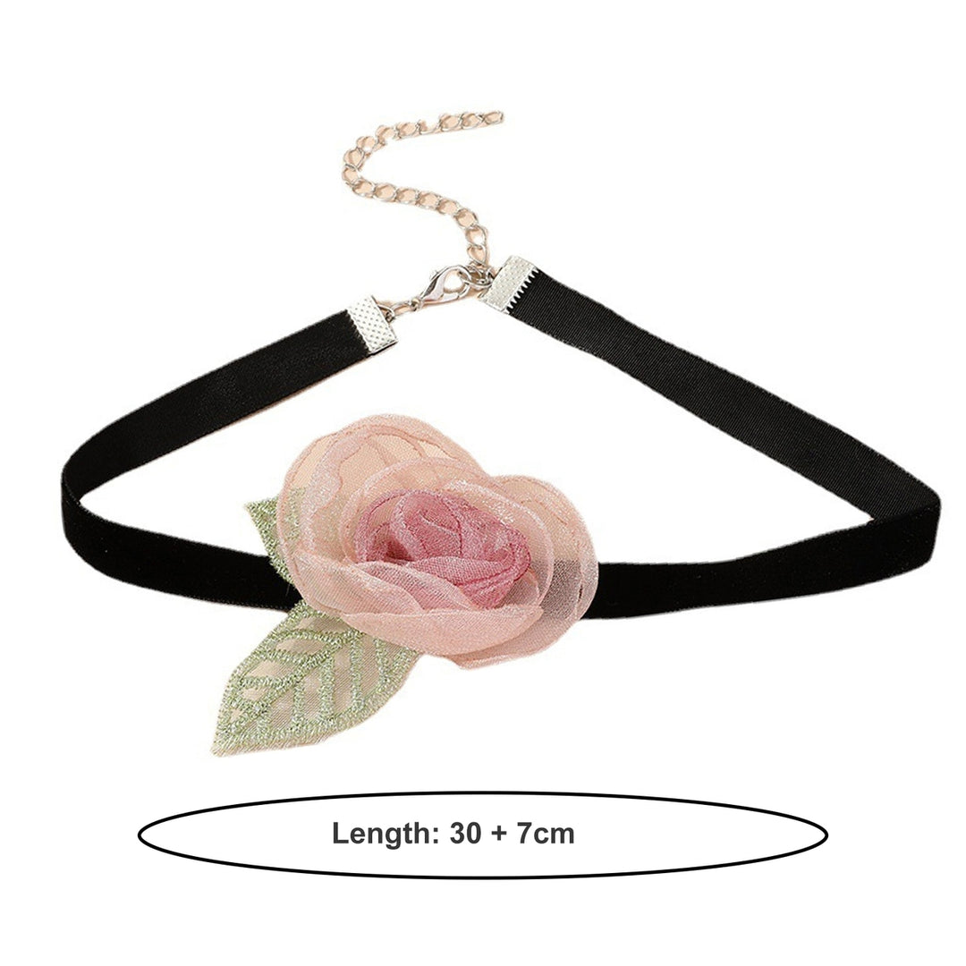 Sheer Flower Women Choker Retro Elegant Black Strap Green Leaves Adjustable Ladies Collar Necklace Party Supplies Image 7