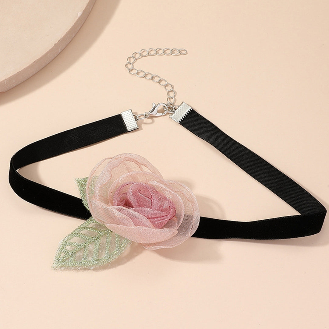 Sheer Flower Women Choker Retro Elegant Black Strap Green Leaves Adjustable Ladies Collar Necklace Party Supplies Image 11