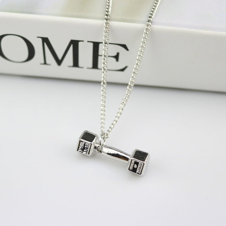 Fitness Dumbbell Necklace Mens Necklace Female Personality Barbell Accessories Minimalistic All-match Necklace Image 12