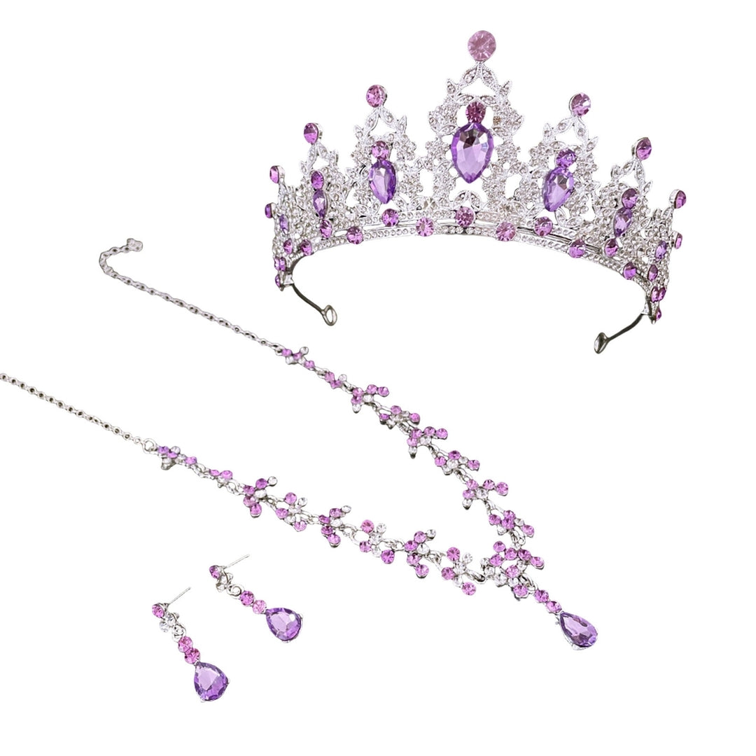 3Pcs/Set Wedding Crown Faux Set Jewelry Accessory Image 4