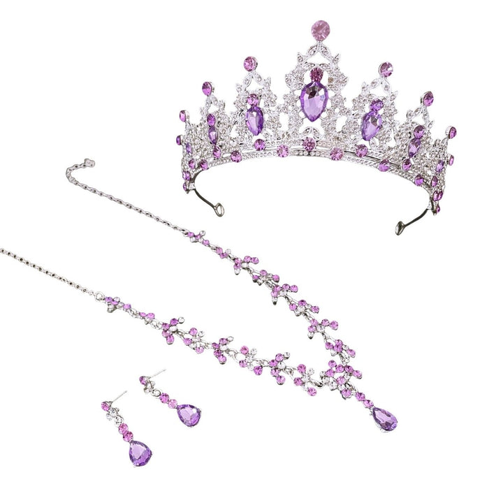 3Pcs/Set Wedding Crown Faux Set Jewelry Accessory Image 1