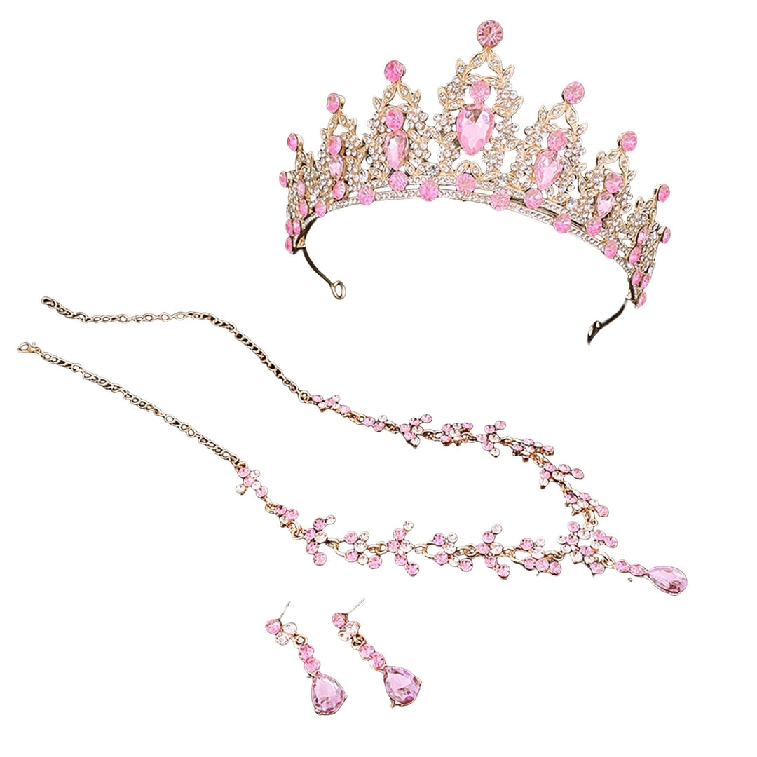 3Pcs/Set Wedding Crown Faux Set Jewelry Accessory Image 6