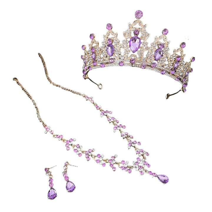 3Pcs/Set Wedding Crown Faux Set Jewelry Accessory Image 7