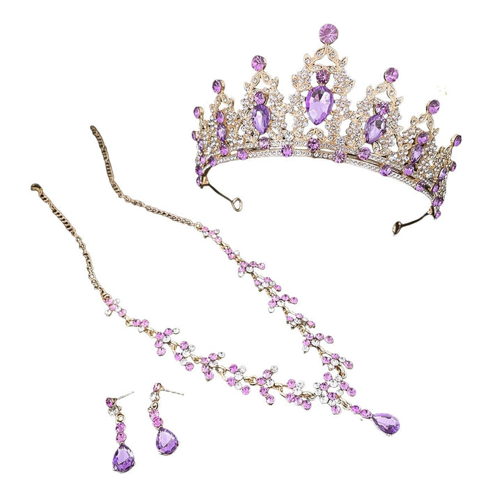 3Pcs/Set Wedding Crown Faux Set Jewelry Accessory Image 1