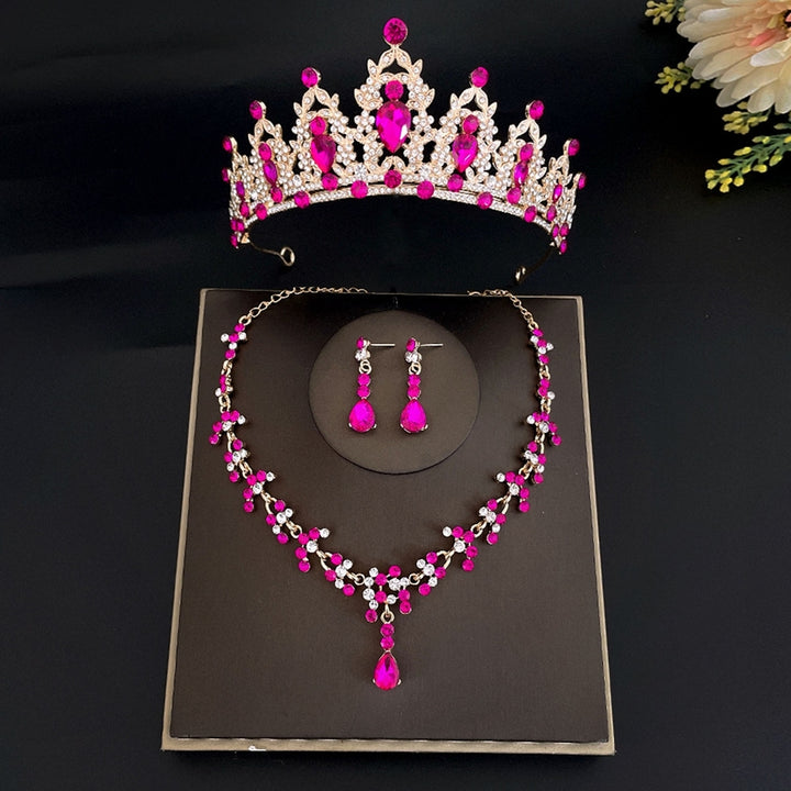 3Pcs/Set Wedding Crown Faux Set Jewelry Accessory Image 11