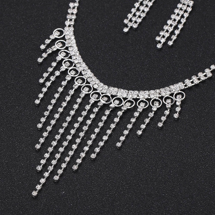 1 Set Tassel Earrings Necklace Wedding Accessory Image 8