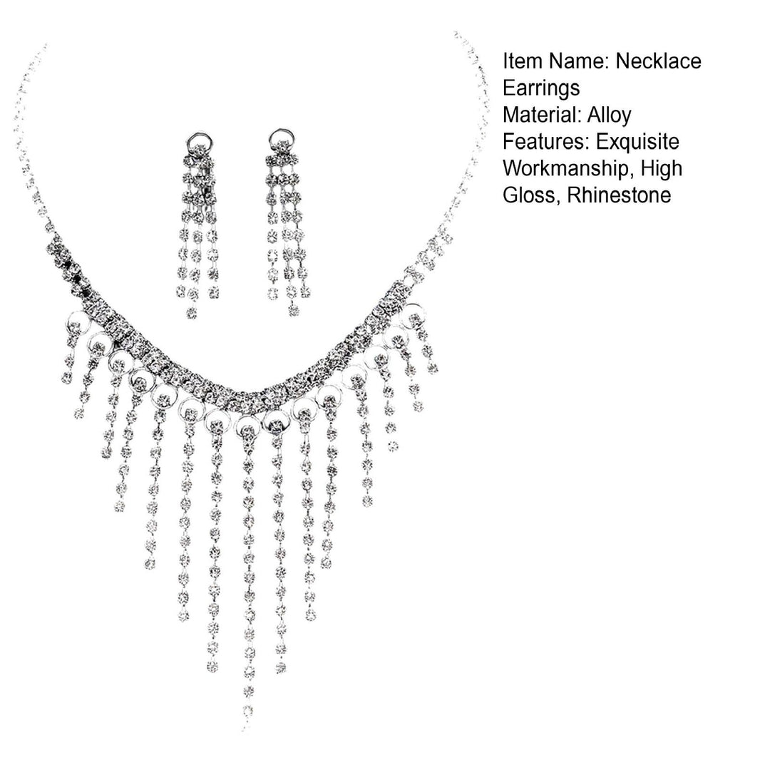1 Set Tassel Earrings Necklace Wedding Accessory Image 11