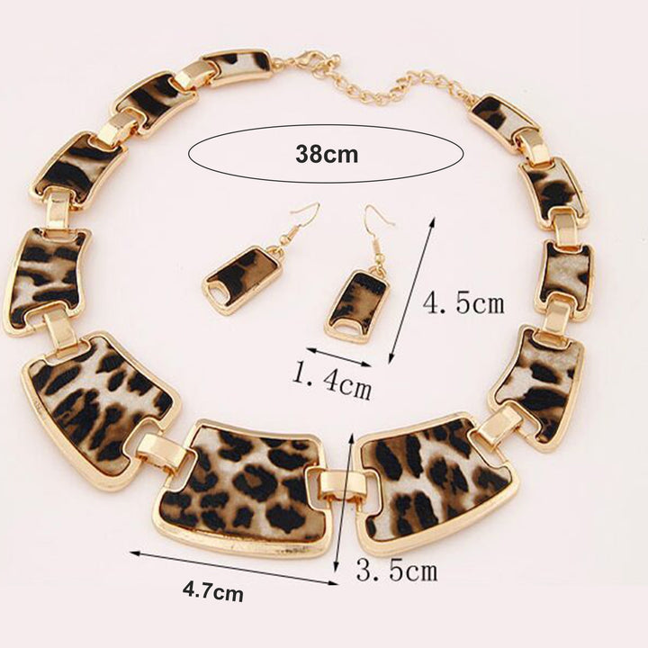 1 Set Statement Necklace Exaggerated Big Luxury Elegant Retro Leopard Women Hook Earrings Kit Fashion Jewelry Image 6