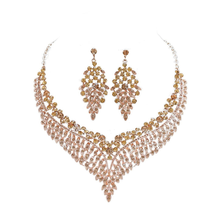 1 Set Bride Ear Jewelry Necklace Wedding Accessory Image 1