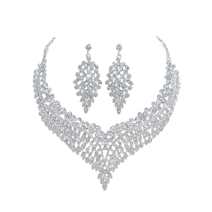 1 Set Bride Ear Jewelry Necklace Wedding Accessory Image 1