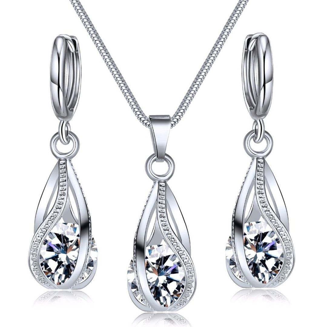 1 Set Pendant Earrings Necklace Set Women Accessory Image 1