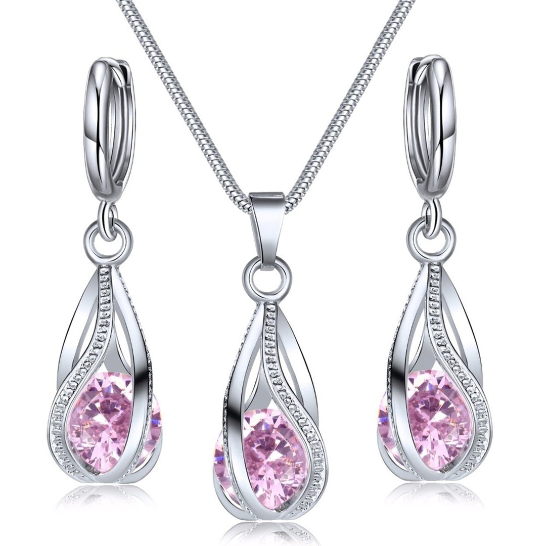 1 Set Pendant Earrings Necklace Set Women Accessory Image 1