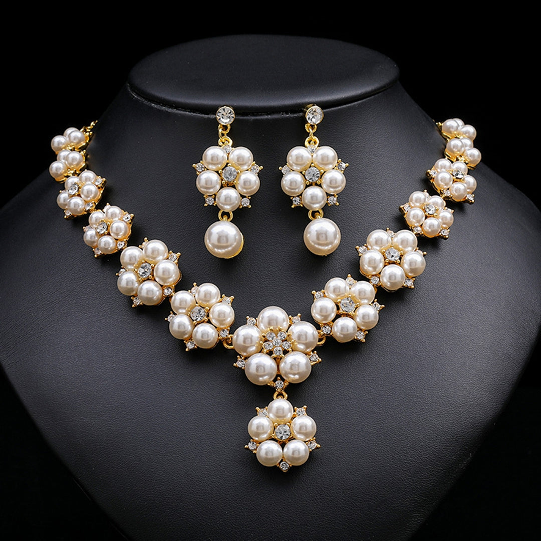 1 Set Bride Necklace Earrings Wedding Jewelry Gift Image 4
