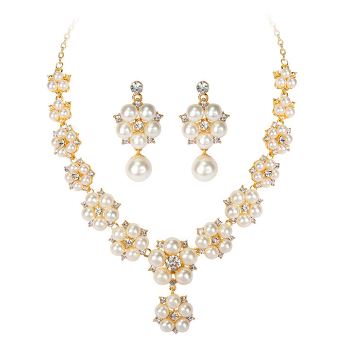 1 Set Bride Necklace Earrings Wedding Jewelry Gift Image 4