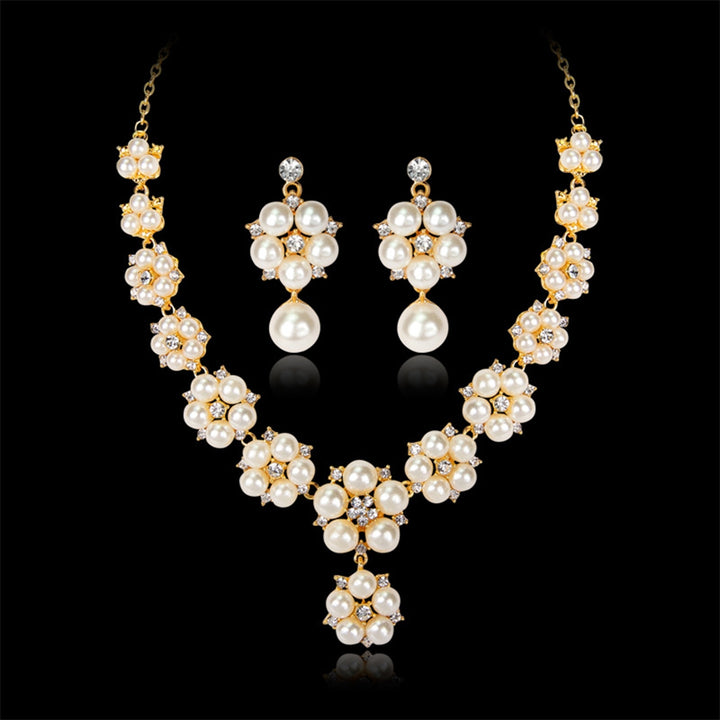 1 Set Bride Necklace Earrings Wedding Jewelry Gift Image 7