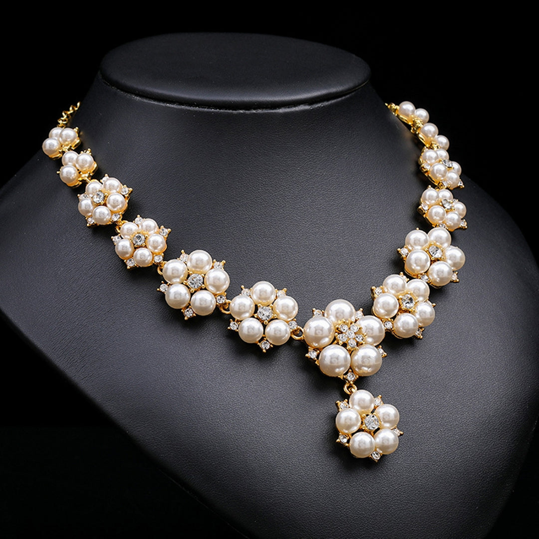 1 Set Bride Necklace Earrings Wedding Jewelry Gift Image 9
