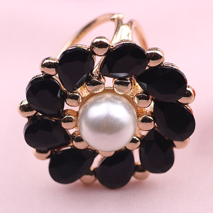 Gemstone Decorative Ladies Scarf Clip Imitation Pearls Flower Shawl Ring Clip Clothes Decor Image 2