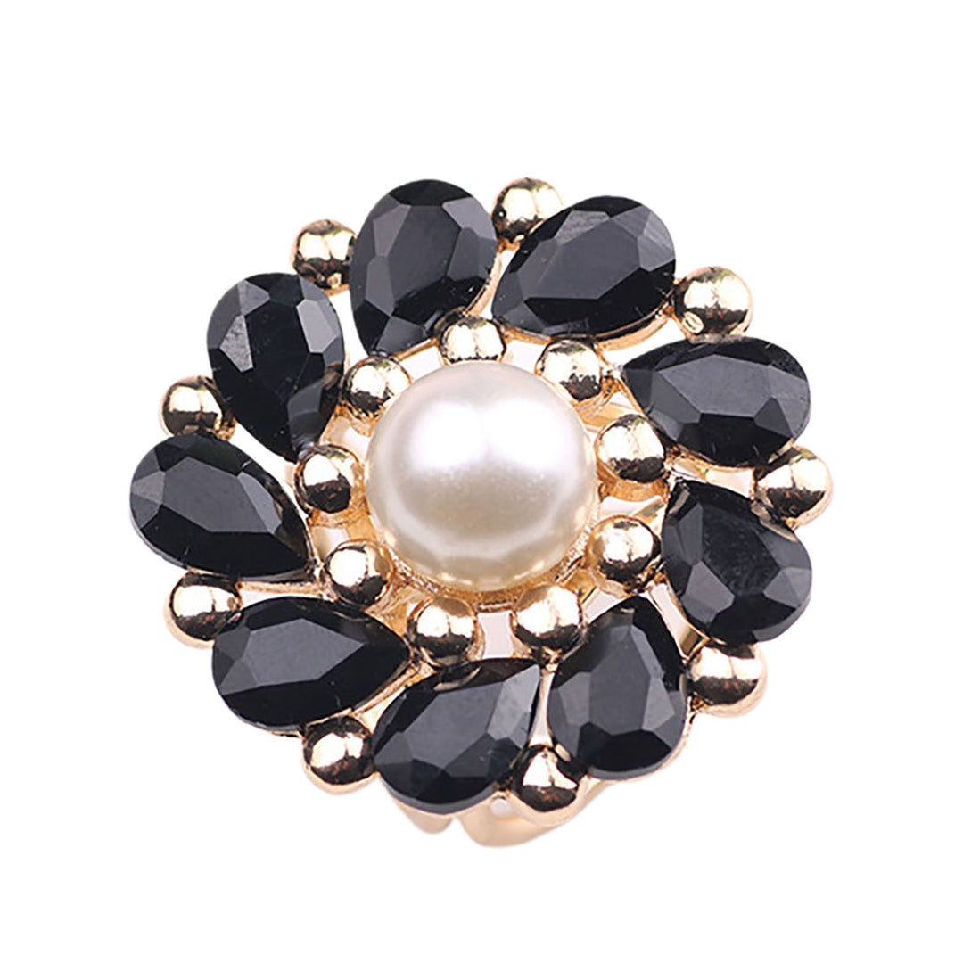 Gemstone Decorative Ladies Scarf Clip Imitation Pearls Flower Shawl Ring Clip Clothes Decor Image 4