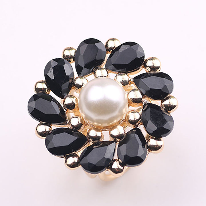 Gemstone Decorative Ladies Scarf Clip Imitation Pearls Flower Shawl Ring Clip Clothes Decor Image 7