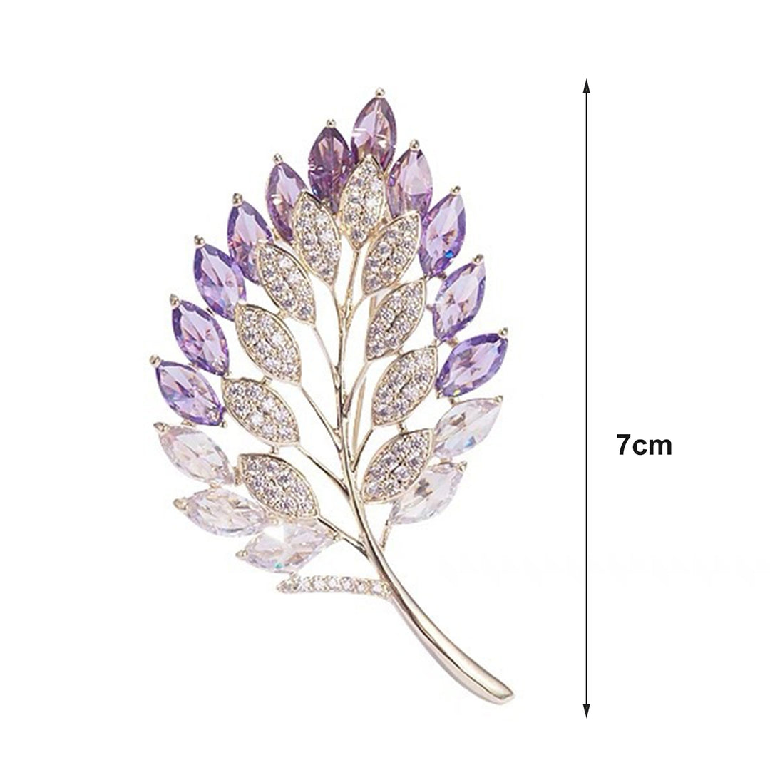 Brooch Grace Elegant Rhinestones Hollow-out Leaf Brooch Pin Clothes Accessories Image 6