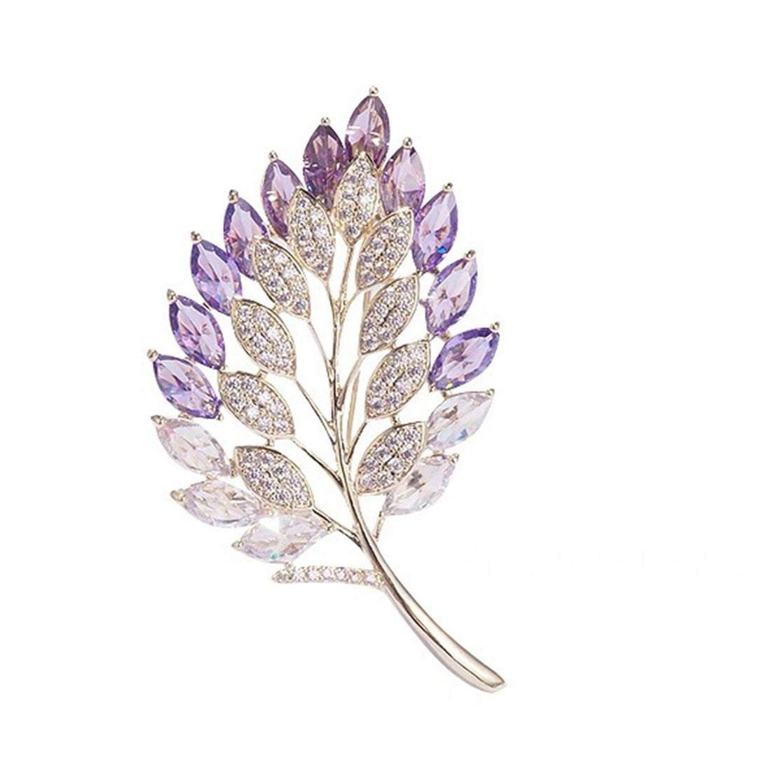 Brooch Grace Elegant Rhinestones Hollow-out Leaf Brooch Pin Clothes Accessories Image 9